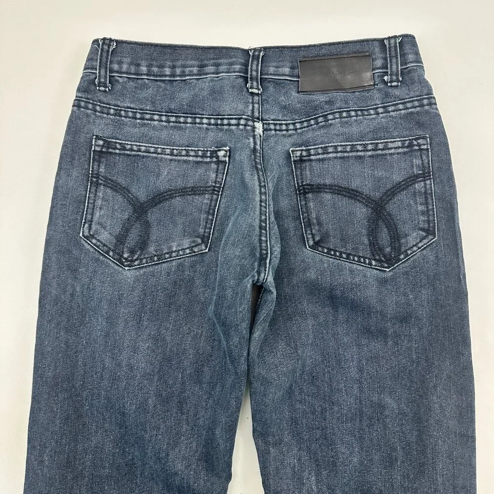 Calvin Klein Slim‎ Straight Boy's size 12 Dark Wash Blue Denim Jeans